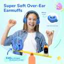 EarFun K3 Kids Headphones, USB Type C Over Ear Headphones for Kids, Volume Limit, HD Stereo Sound, Comfortable Fit, Foldable Wired Headphone for School/Travel/Boys/Girls/Tablet/iPad, Blue