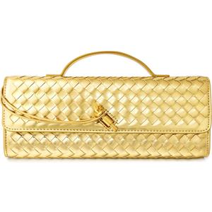 Joryin Woven Purse for Women Evening Clutch Woven Leather Handbags Crossbody Bag Purse Formal Evening Bag, Vegan Leather