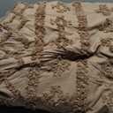 Bedsure Tufted Boho Comforter Set Queen Size - Light Brown Boho Bed Set, GentleSoft 3 Pieces Farmhouse Shabby Chic Embroidery Bedding, Gifts for Woman, Jacquard Queen Comforter for All Seasons