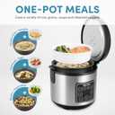 AROMA 8-Cup (Cooked) / 2 Qt. Digital Rice & Grain Multicooker, Durable Nonstick Inner Pot, Oatmeal, Steam, White & Brown Rice, Keep Warm