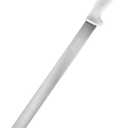 Extra-Long 15-inch Blade Slicing Roasting Knife, Straight Blade, White Handle