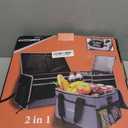 Car Trunk Organizer with Portable Leak Proof Cooler Bag, 3 Compartments Collapsible Car Organizers and Storage with Foldable Cover, Christmas Gifts, Suitable for SUV, Auto, Truck, Minivan (Black)