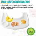 High Chair Tray Cover Compatible with Stokke Tripp Trapp Chair with Cup Holder - Smooth Surface and Strong Suction - Made with Food-Safe Plastic (BPA BPS BPF Lead Phthalate Free) - White