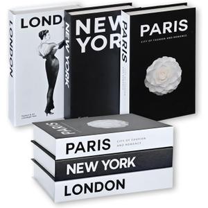 Decorative Books for Home Decor,Set of 3 Stylish Fake Books of Room Books Decor Aesthetic,for Coffee Table Decor,Living Room, Table, Shelf Decor,Modern Hardcover Stacked Display Books
