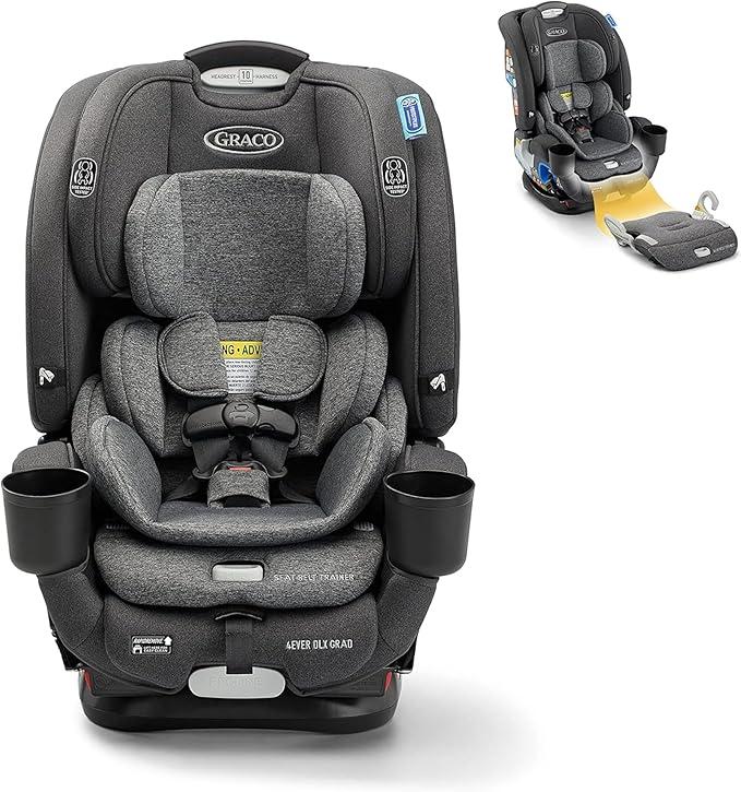 Graco® 4Ever® DLX Grad 5-in-1 Car Seat, Harrison – Infant, Toddler, Booster, Convertible Car Seat, Features Slim Fit and Removable Seat Belt Trainer, EXP: 02/12/2036