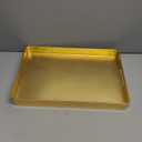 MAONAME Gold Decorative Tray with Handles, Foil Serving Tray for Ottoman, Rectangular Coffee Trays for Living Room, Bathroom, 16.7" L x 11.8" W x 1.6" H