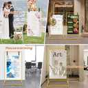 Nisoger Wedding Welcome Sign Stand, 68x31x 20 Heavy Duty Easel Stand for Sign with 4 Leather Strap, Welcome to Our Wedding Sign Holder, Metal Floor Standing Easels for Signs, Poster, Gold