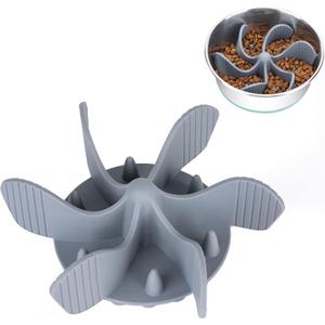 Slow Feeder Dog Bowls Insert [36 Octopus Suction Cups] Super Firm Slow Eating Bowl [Cuttable] for Small Breed and Medium Size Dog Compatible with Regular and Elevated (Spiral)