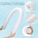 Hollowfly 6 Pack Jumbo Pool Noodles Swimming Floating Foam Tube Extra Large Hollow Bright Swimming Pool Noodles Bulk Heavy Duty for Adults(White,55 x 3.5 Inch)
