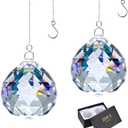 Suncatcher Crystals Ball Prism Window Rainbow Maker with Chain for Easy Hanging 40 mm 2 Pack