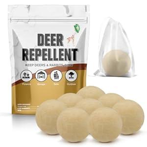 PRBSOQ Deer Repellent for Plants, Rabbit Repellent Outdoor for Plants, Garden, Trees, Deer and Rabbit Deterrent 8-Balls
