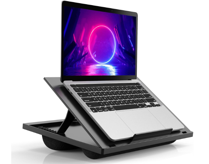 Adjustable Laptop Desk with 8 Angles  Cushioned Lap Desk for 15.6 Inch Laptops, Portable with Handle for Home & Office
