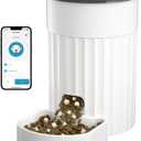 Automatic Cat Feeder 3L, 2.4G WiFi Auto Pet Food Dispenser for Cats and Small Dogs, Timed Cat Feeder Programmable Portion Size with APP Control & Alexa 1-10 Meals Per Day (White) (White-WIFI)