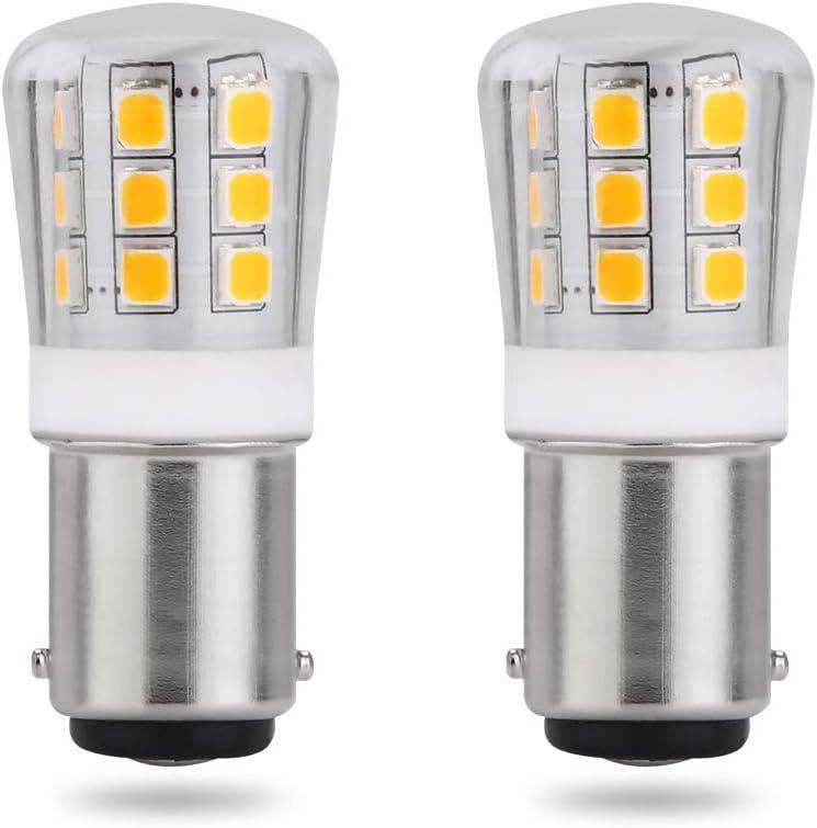 3W AC12V/DC12-24V BA15S Led Light Bulb 1156 1141 Bayonet Base Non-Dimmable Waterproof Lamp CRI80 Soft Warm White Pack of 2