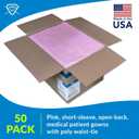 Avalon Premium Gowns, Mauve (Pack of 50) ― Tissue/Poly/Tissue ― Open-Back, Waist-Tie, Short-Sleeve Medical Gowns ― Disposable Exam Gowns ― Standard Size 30” x 42” ― Latex-Free Medical Supplies (805)