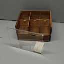 Large Tea Organizer 2 Tier with Drawer by HTB, Tea Bag Organizer with Acrylic Transparent Hinged Lid, 9 Compartments Wooden Tea Bag Holder for Home, Office, Tea Parties