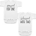 Twin Pregnancy Announcement Infant Bodysuit Set for Grandparent Photo Props 0-3 Months
