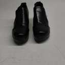 Women's Leather Wedge Heel Slip On Booties Comfort Round Toe Non Slip Platform Ankle Boots Casual Shopping Walking Loafers (8, Black-velvet)