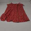 Floerns Women's Plus Size Floral Print Tie Front Ruffle Hem Cami Summer Dress (XX-Large Plus, Red)