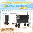 Beach Wagon with Big Wheels for Sand, Double-Layer, 9" PVC All-Terrain Wheel, 500 lb Load Capacity, Oversized 400L, for Beach, Camping, Garden & Outdoor Sports (Black)