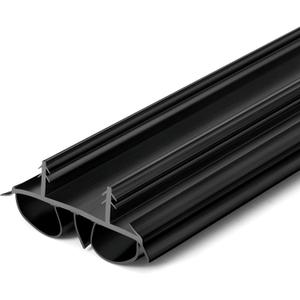 Pushglossy 1 Pcs 36" Double Bubble Kerf Door Sweep 1-3/4" Wide Vinyl Weatherstrip Seal for Exterior Doors, Energy Efficient Draft Stopper, Easy Slide in Installation, Blocks Dust/insects/noise (Black)