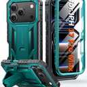 FNTCASE for iPhone 17 Pro-Max Case: Military Grade Drop Proof Protection Mobile Cover with Kickstand | Matte Textured Rugged Shockproof TPU | Protective Sturdy Phone Case - 6.9 inch Green