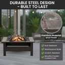 Fire Pit - 32-Inch Outdoor Firepit Table with Screen, Cover, and Poker - Outdoor Fire Pits for Backyard, Deck, Patio, or Porch by Pure Garden (Bronze)