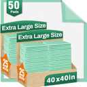 MILDPLUS Disposable Bed Pads 40"X40" 50pcs Extra Large Pee Pads