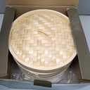 Bamboo Steamer 10 Inch 2 Tier Wooden Basket With Handle, Ring Adapter, Reusable Silicone Liner, Kit For Cooking Dumpling Baby Bao Bun, Dim Sum, Rice Potsticker Steaming Chinese Asian Food & Vegetables