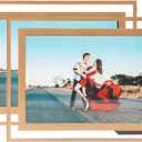 5"7" Picture Frame, Gold Glass Photo Holder, 2 Pack, Tabletop Use or Wall Mouted, Vertical or Horizontal, Classy For Children's Day, Birthday or Wedding