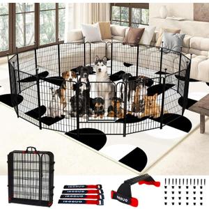 Dog Playpen Outdoor for Medium/Large Dogs 36'' High, Heavy Duty Dog Playpen with Rustproof and Sturdy Stakes, 3ft Dog Fence for RV Camping(12 Panels)
