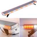 51 inch Amber/White 12V-28V nterval LED Light Wrecker Beacon Flashing Light Strobe Light Bar Emergency Trailer LED Lights Bar for Snowplow, Tow Trucks, Crane,
