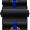 LDFAS for Galaxy Watch Active 2 40mm/44mm, 20mm Solid Stainless Steel Metal Watch Strap Compatible for Samsung Galaxy Watch 3 41mm/42mm Band, Black/Blue