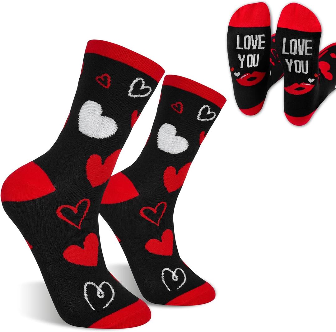 Nucinzua Valentines Day Gifts For Him Her, Mens Valentines Socks for Men, Boys Valentines Day Socks, Red Valentines Day Gifts for Kids, Men Women Valentines Gifts for Daughter, Son, Girlfriend, Mom, Wife