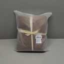 Linen Feel Light Chocolate Brown Duvet Cover Queen Size 90'' L x 90'' W, 100% Washed Cotton Duvet Cover with Zipper Closure Plus 2 Pillowcases, Oeko TEX Standard Certificated