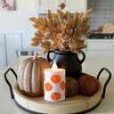 Fall Pumpkin LED Lantern Decor 6.5 in, Battery Operated Autumn Harvest Decorative Lanterns Thanksgiving Standing Porch Halloween Table Indoor Outdoor Decor