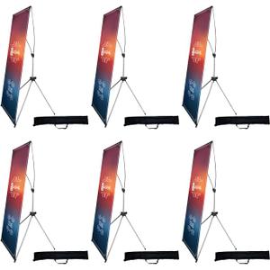 USCNC X Banner Stand Adjustable Fit Banner 23 x 63 to 32 x 78 Inch(STAND ONLY), Portable Travel Bag,Suitable for advertising, stores, exhibitions, restaurants, events, birthday parties, and other occasions (6 Pack)