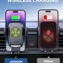 JOYROOM Wireless Car Charger, 15W Fast Charging Auto Clamping Car Phone Holder Charger, Phone Stand for Car Vent Phone Mount for iPhone 17/16/15 Pro Max Air, Galaxy S26/25 Ultra, Pixel 10 Pro and More