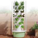 Hydroponic Growing Kit System, Tower Garden Hydroponic Tower with 4 LED Grow Lights, 7 Layer 28 Pots Planter, Indoor Herb Garden Planter for Lettuce, Veggies, and Fresh Greens