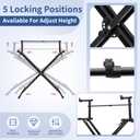 2-tier Double x Keyboard Stand, Heavy-duty Adjustable Height Piano Stand with Locking Straps & Quick Release, Portable X-Style Holder for 54/61/88 Key Digital Pianos, Stage Studio Home Use