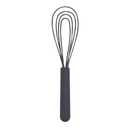 GreenPan Silicone Flat Whisk, Slotted Cooking Kitchen Utensil, Flexible Rubber Nonstick Cookware, Rigid Steel Core, Heat-Resistant, Anti-Slip Handle, BPA-Free, Dishwasher Safe, Gray