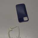Jmltech for iPhone 15 Case Polka Dot Phone Cases Aesthetic Design Trendy Simple Case Slim Shockproof Protective Cover Navy Blue