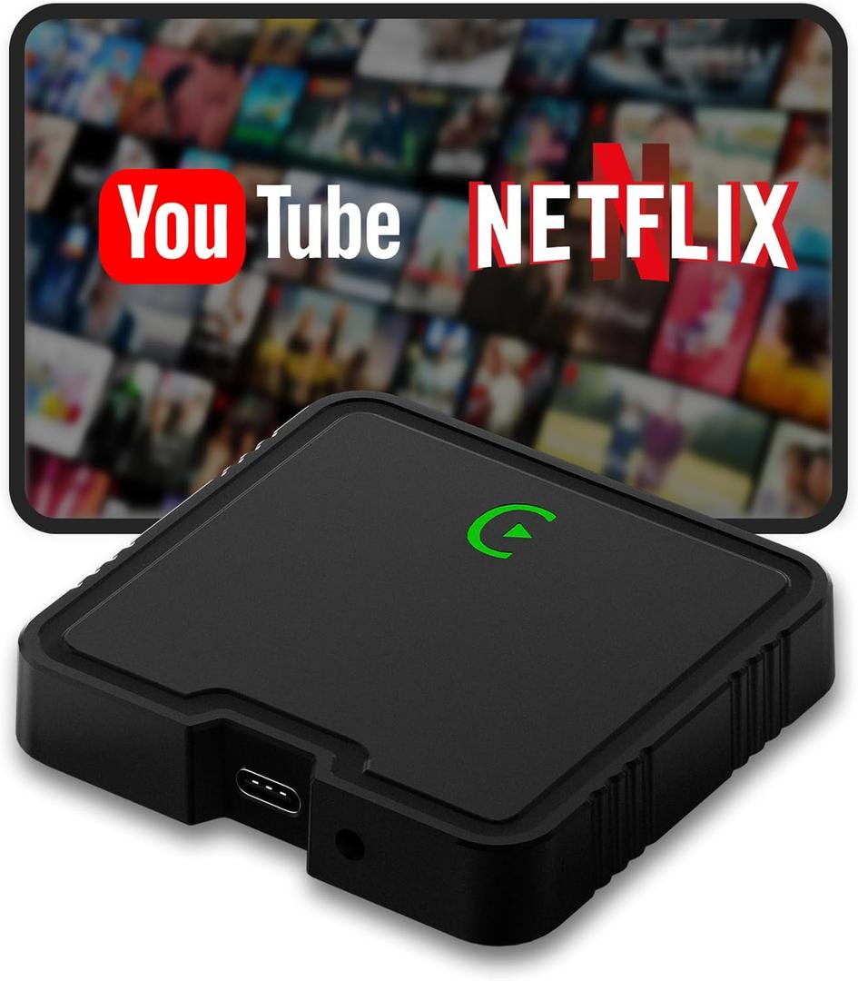 Wireless Carplay Adapter 2025 Ai Box for iPhone & Android Auto with Netflix YouTube Supports TF card Dongle Plug and Play Easy Setup Carplay Video entertainment box for iOS 10+ and cars after 2015 Car
