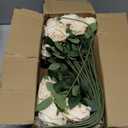 50 PCS Fake Champagne Roses, Artificial Flowers Bulk Realistic Silk Faux Rose with Stems for Wedding Decorations, Bridal Bouquets, Mother's Day Thanksgiving DIY Floral and Home Decor