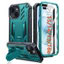 FNTCASE for iPhone 15 Phone Case: for iPhone 13 & 14 & 16e Case Military Grade Shockproof Protection Hard Phone case - Dual Layer Matte Textured Drop Proof Rugged Protective Cover - 6.1 Inch Green