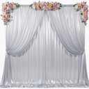20x12ft Silver Sequin Backdrop Curtain for Parties Glitter Photo Backdrop Wrinkle Free Polyester Drapes Shimmer Back Drop for Wedding Birthday Baby Shower Photography Shiny Background 4 Panels 5x12ft