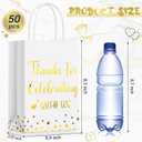 Ctosree 50 Pcs Bridal Shower Welcome Bags Thanks for Celebrating with Us Paper Bags Wedding Gift Bag with Handle for Hotel Guests Gift Bag for Bridal Shower Party Favors(White, Gold)