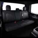 Ranger Seat Covers, for 2019-2023 Ford Ranger XLT XL Lariat Crew Cab, Napa Leather Seat Protector (Rear Only, Black Rear)