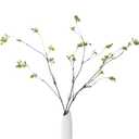 3pcs Artificial Ficus Branches, 38 Inch Faux Eucalyptus Stems, Green Fake Greenery for Vase Filler, Home Decoration (A-Green)