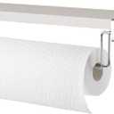 HULISEN Paper Towel Holder Under Cabinet for Kitchen, Adjustable Clip Under Counter Shelf Paper Towel Rack for Hanging Papertowel, No Install Required, Removable, Stainless Steel